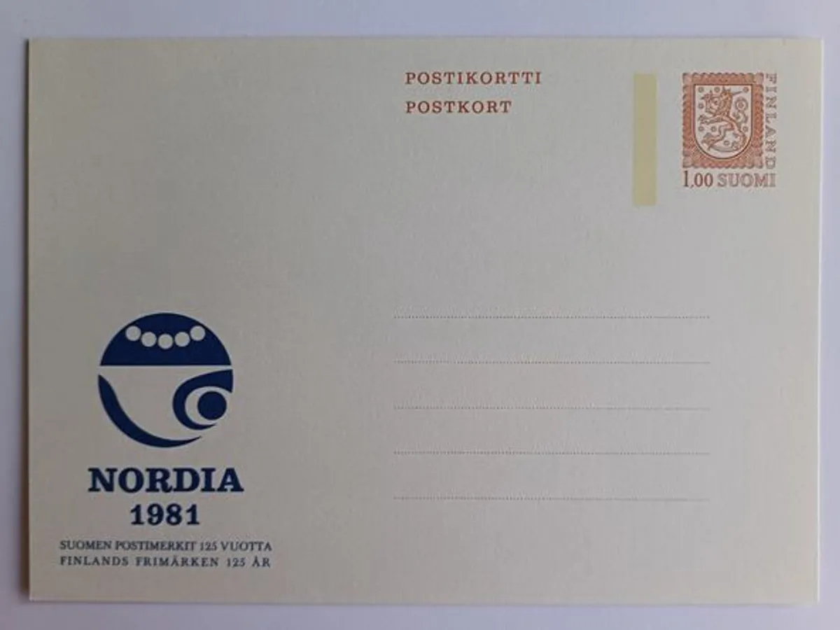 Filatelia - Inteiro postal finlandês– Nordia 1981