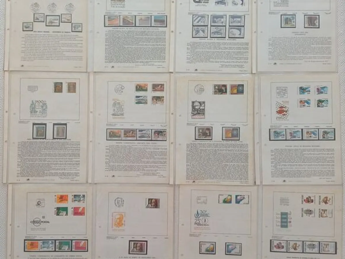 Filatelia - 63 Pagelas de Portugal, com selos – nº