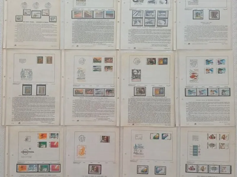 Filatelia - 63 Pagelas de Portugal, com selos – nº