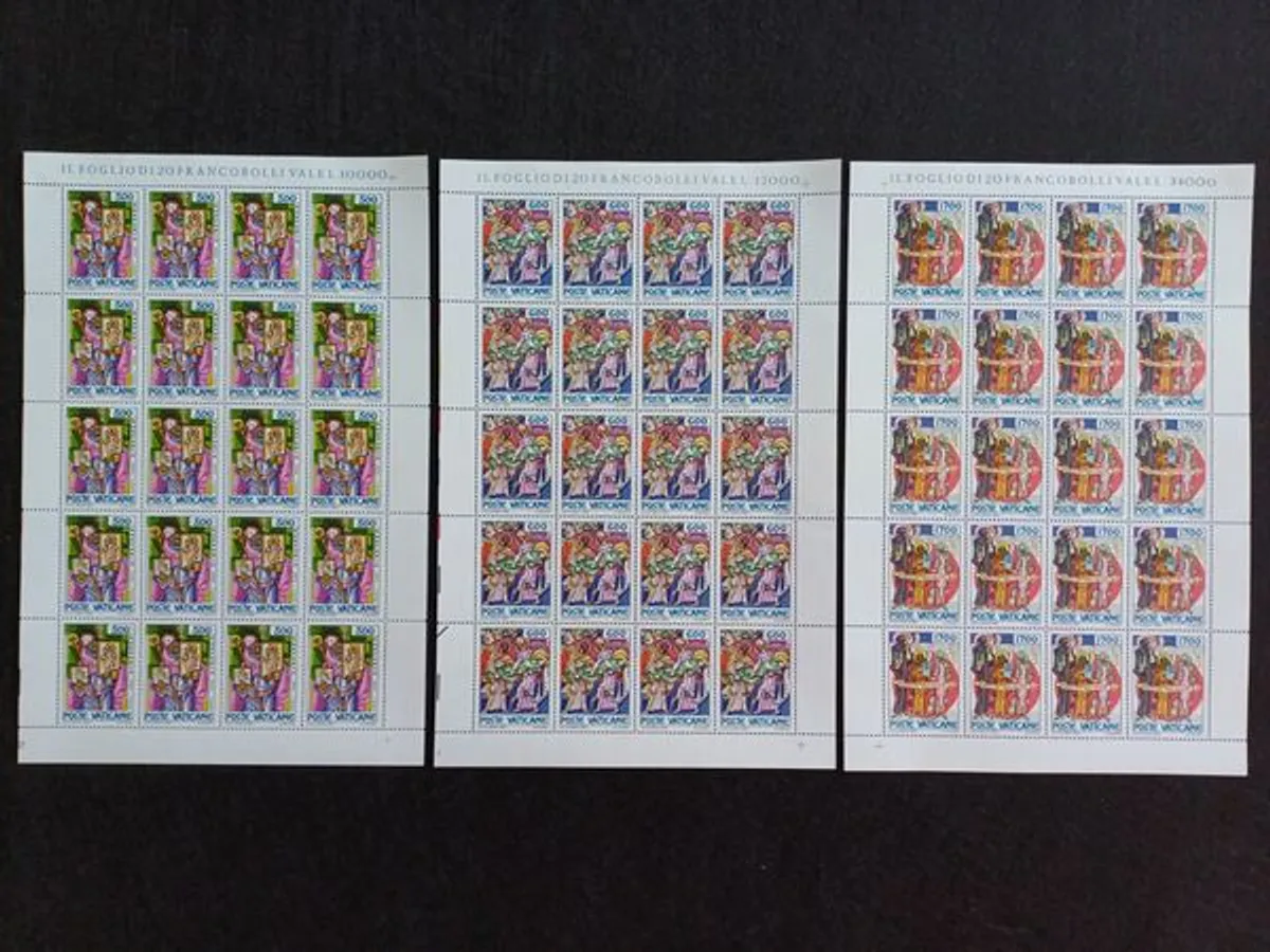 Filatelia - Vaticano - 3 Folhas novas, 1100 Aniver