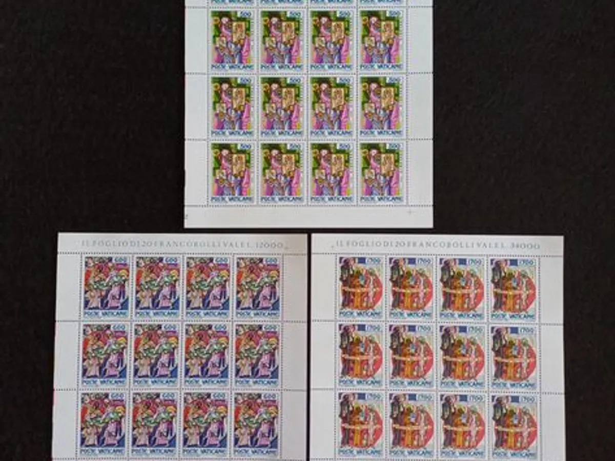 Filatelia - Vaticano - 3 Folhas novas, 1100 Aniver