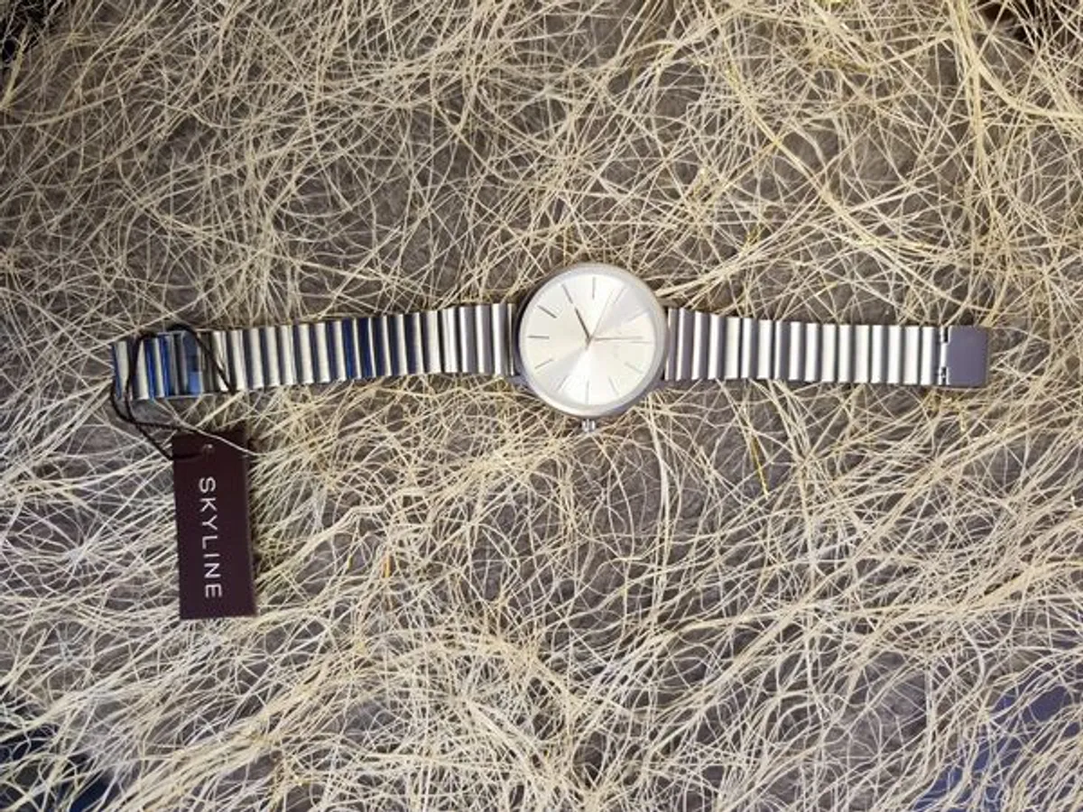 Relógio de pulso feminino prateado em aço Skyline 