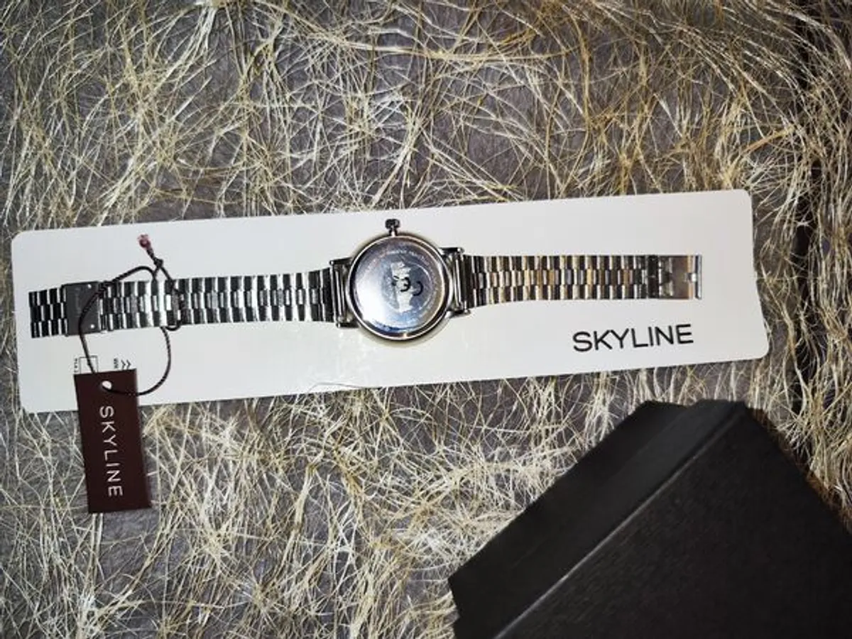 Relógio de pulso feminino prateado em aço Skyline 