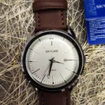 Relógio de pulso masculino castanho em pele da Skyline  3