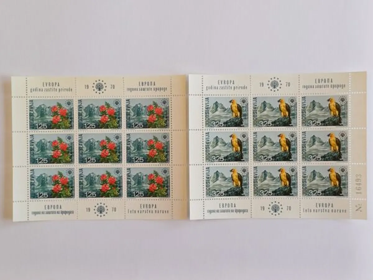 36 Mini-folhas da Jugoslávia 1970 a 1980