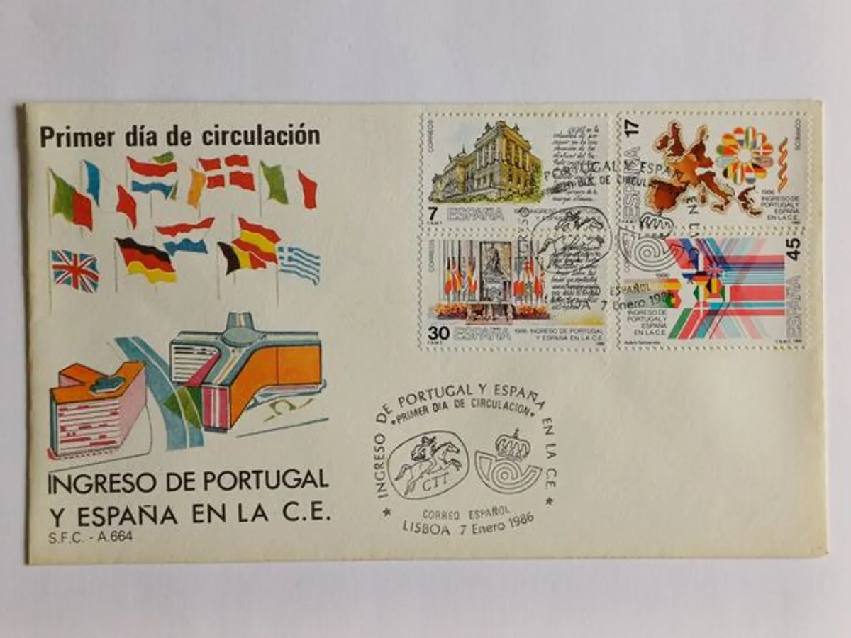 FDC Espanha Adesão Portugal e Espanha CEE 