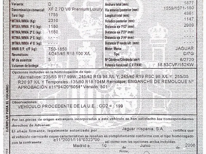 DESPIECE COMP. JAGUAR XF 2.7Tdv6 EXECUTIVE