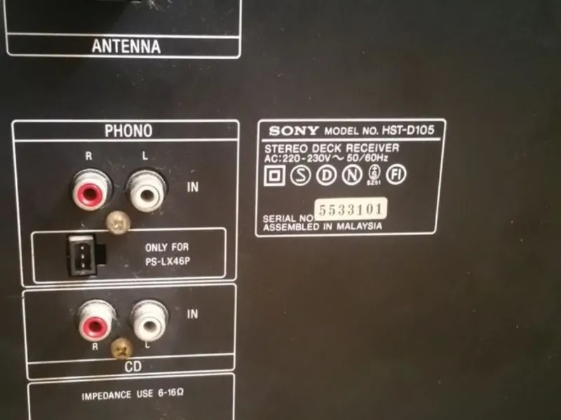 CADENA HIFI SONY Modelo nº HST-D105 con problema