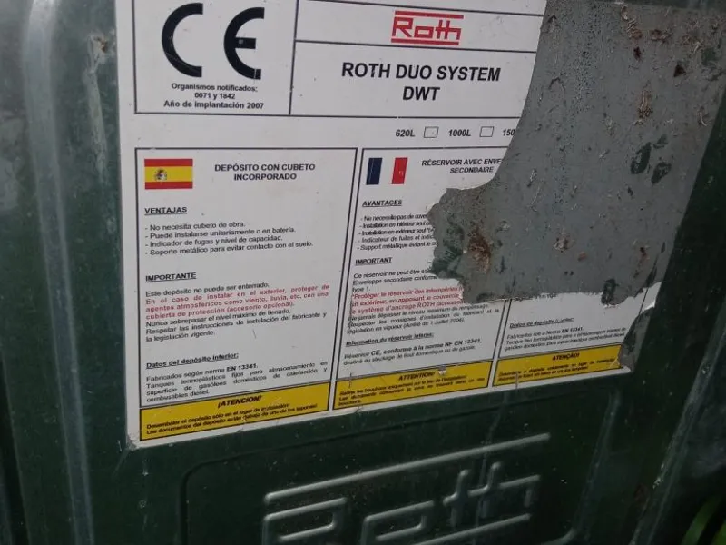 DEPOSITO GASOLEO ROTH DUO SYSTEM 1.200 LITROS